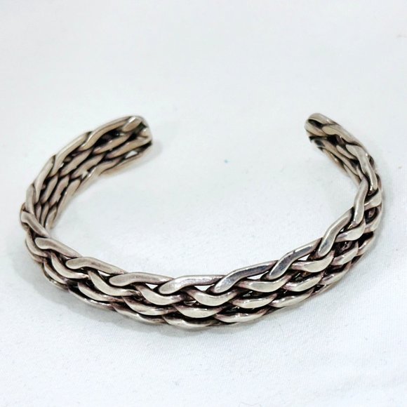 Sterling Solid Woven Bracelet - Made in Mexico TS-102/925 Unisex - Picture 1 of 7